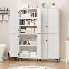 71" Farmhouse Tall Storage Cabinet, Adjustable Shelves & 4 Doors - Bathroom Pantry Organizer for Kitchen, Dining Room and office - 4 of 4
