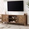 70" MDF Double Barn Door Rustic Farmhouse TV Stand with Adjustable Shelves, Metal Accents, and Cord Management for Living Room and Bedroom - 3 of 4