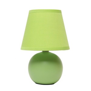 8.66" Petite Ceramic Orb Base Bedside Table Desk Lamp with Matching Tapered Drum Fabric Shade - Creekwood Home - 1 of 4