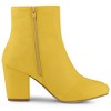 Allegra K Women's Round Toe Side Zipper Block Heel Ankle Boots - 4 of 4