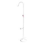 HYDROTOOLS By SWIMLINE Tube Style 7' Poolside Shower w/Adjustable Head & Foot Tap Spigot & Valve Controls for Outdoor Backyard Beach Spa