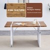 Marble Patterned Dining Table,Kitchen Table With Splicing Structure Design And Metal Frame,Natural Wood Grain MDF Dining Table-Cuddlewood - 3 of 4