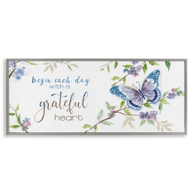 Stupell Industries Begin Day with Grateful Heart, 30" x 13"