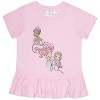 Disney Princess Girls Ruffle Hem T-Shirt and Biker Shorts 2-Piece Set - Pink, 4 - 2 of 4