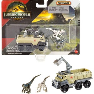 Matchbox Jurassic World Rebirth Dino Transporter Toy Car or Truck and 1-2 Mini Dinosaurs (Styles May Vary) - 1 of 4