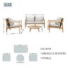 Moda Furnishings 4 - Piece Acacia Wood Patio Outdoor Conversation Set With Cushions - 4 of 4