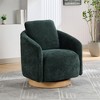 Swivel Barrel Chair, Modern Round Accent Armchairs with Back Pillow, Upholstered Comfy 360 Degree Swivel Club Chair - 4 of 4