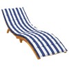 Sun Lounger Cushion Blue&White Stripe Oxford Fabric vidaXL - 3 of 4