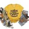 Simply Sage Market Women's Checkered Pumpkin Season Cursive Short Sleeve Graphic Tee - 3 of 4