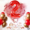 KatchOn, Giant, Red Number 2 Balloon - 40 Inch | 2nd Birthday Balloons for Two Fast Birthday Decorations, Plim Plim Birthday Party Supplies - 4 of 4