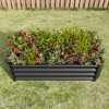 Grungis Metal Planters for Outdoor Plants,Corrugated Garden Rectangle Planter Raised Beds with Drainage Hole for Flower Herb - 2 of 4
