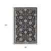 Blue Silver And Gray Floral Hand Tufted Area Rug - 3 of 4