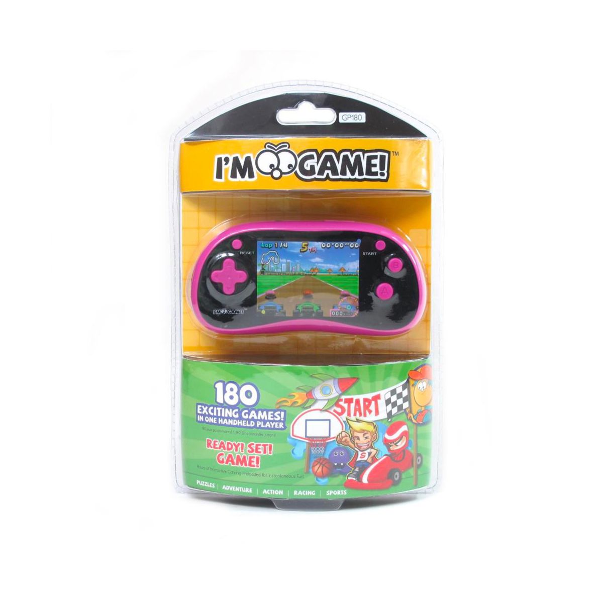 I'm Game Handheld Game Console with 180 Built-in Games - Pink - thumbnail 4