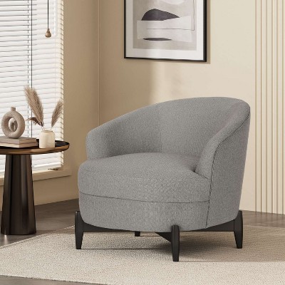 CAVINAS Boucle Accent Chair with Mid-Height Backrest,Modern Comfy Upholstered Living Room Chairs,Reading Chairs for Living Room