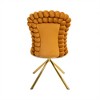 Gulches Set of 2 Orange Velvet Dining Chairs - 360¡ã Swivel, Gold X-Shaped Metal Legs, Fur Ball Curved Backrest, High-Density Foam - 4 of 4