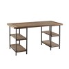 PAGED Computer Desk, Simple Modern Home Office Desk with 6 Open Shelves and Wooden Desktop for Office, Study - 3 of 4