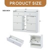 Modern Tipping Bucket Shoe Cabinet with 4 Flip Drawers, Multifunctional 2-Tier Shoe Storage Organizer with Drawers - Leovsnove - 3 of 4