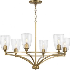 Progress Lighting Parkhurst 6-Light Chandelier, Brushed Bronze, Glass, Elegant Transitional Style, Ideal for Dining Rooms & Bedrooms. - 1 of 1