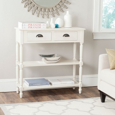 White Pine Spindle Leg Console Table with Storage