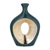 Sagebrook Home Ceramic Oval Vase - Contemporary Glam Abstract Cut-Out Vase Beaded - 3 of 4