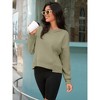 ATHLECHIC Women's Crewneck Fleece Oversized Fashion Fall Outfits Pullover Hoodless Tops Cropped Sweatshirt - 3 of 4