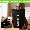 Garnen 90L Collapsible Laundry Basket Bag, Foldable Laundry Hamper Basket, Dirty Clothes Hamper Organizer Bin with Handle For Kids Dorm Room, Black - 4 of 4