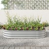 Lirago Oval Galvanized Metal Raised Garden Bed-Large Outdoor Planter Box for Vegetables and Flowers Silver 70.86"Lx35.43"Wx11.42"H - 2 of 4