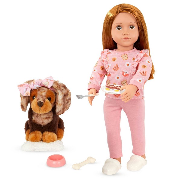 Nuestra Generación Claudia y Cinnamon Set de Muñeca y Mascota a Juego de 18" 3
