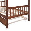 NicBex Twin Size Loft Bed Roof Shape Pine Bed Frame with Twin Trundle and Headboards for Bedroom, No Box Spring Required - 4 of 4