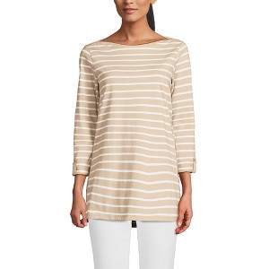Lands' End Women's Supima Cotton Adjustable 3/4 Sleeve Boatneck Tunic - 1 of 4