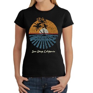 LA Pop Art Women's Word Art T-Shirt - Cities In San Diego - 1 of 4