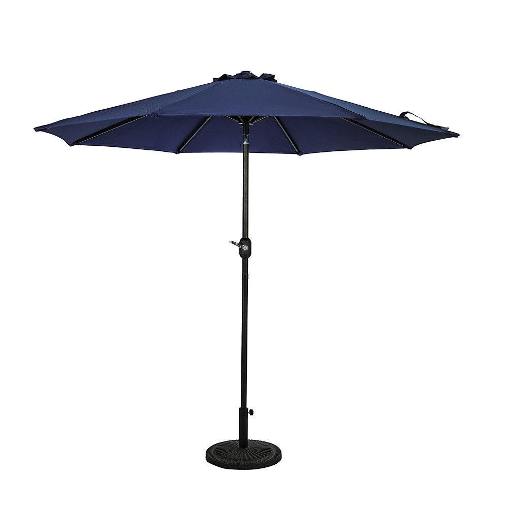 Island Umbrella 9' Mirage Market Patio Umbrella with Auto-Tilt Navy