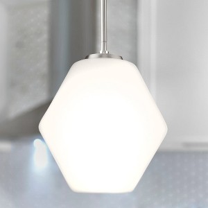 Urban Ambiance Luxury Mid-Century Modern Indoor Pendant,  11-1/2''H x 10"W x 10''D,  Brushed Nickel Finish, UHP4522 - 1 of 4