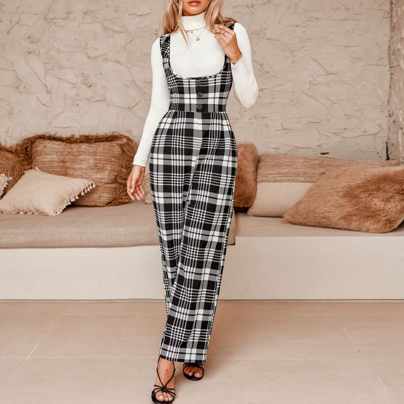 Women's Plaid Overall Jumpsuit - Cupshe, 2 of 5