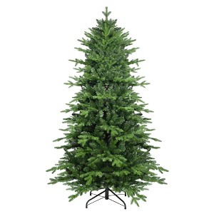 NAYSAYE Christmas Tree Stand 6.5FT Green PVC PE Tree 2142 Tips Hinged with Metal Stand for Christmas Decorations, Green, 43"*78"*17.16" - 1 of 4