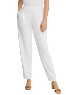 Jessica London Women's Plus Size Stretch Knit Crepe Straight Leg Pants