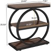 Syemin End Tables Modern Set of 2 End Table, Industrial Small Sofa Side Table,  Slim Nightstand and Bedside Table, Gray, 23.62"*11.81"*25.59" - 3 of 4