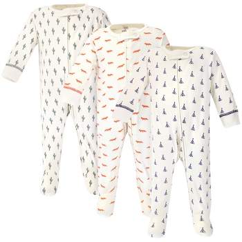 Touched by Nature Baby Organic Cotton Zipper Sleep and Play 3pk, Cactus