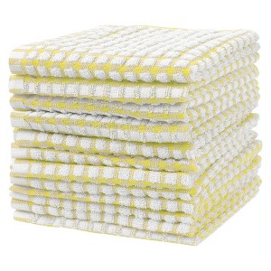 Unique Bargains 100% Cotton Checked Dishes and Table Drying Kitchen Textiles 12 Pcs - 1 of 4
