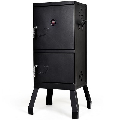 Costway3-in-1 Vertical Charcoal Smoker Portable BBQ Smoker Grill with  Detachable 2 Layer