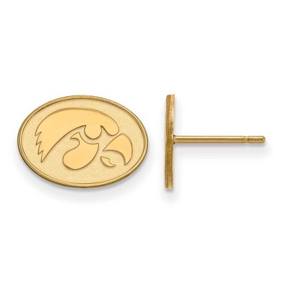 Black Bow Jewelry 14k Yellow Gold Iowa Hawkeyes NCAA Post Earrings