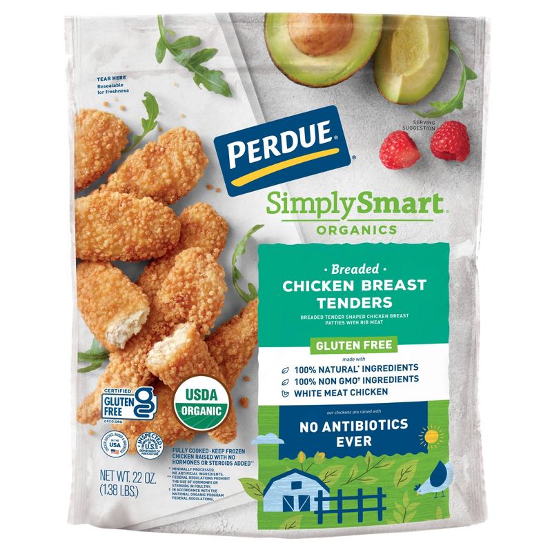 Perdue Simply Smart Organics Gluten Free Breaded Chicken Breast Tenders - Frozen - 22oz, 1 of 6