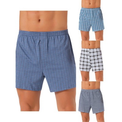 INSPIRE CHIC Men's 4 Pack Classic Plaid Printing Boxer Shorts