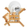 LunaLulinlk Bamboo Drying Rack for Dishes, 2 Tier Wooden Collapsible Dish Rack, Large Drain Rack for Kitchen Countertops, Drying Rack Counter - 4 of 4