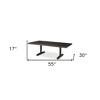 HomeRoots 55" Dark Brown Solid Wood Double Pedestal Coffee Table - 3 of 4