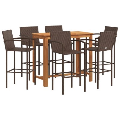 vidaXL Garden Bar Set - Brown 6-Piece