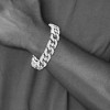 Black Bow Jewelry Men's 14mm Curb Link with Crosses Stainless Steel Bracelet, 8.5 Inch - 4 of 4