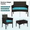 Yaheetech 4-Piece Patio Rattan Sofa & Table Set with Tempered-Glass Tabletop - 3 of 4