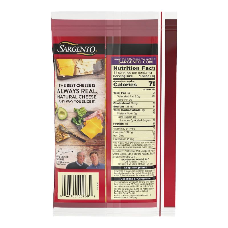 Sargento Natural Colby-Pepper Jack Cheese Slices - 11ct, 4 of 11