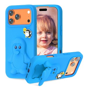 HTUTWOO﻿ Cartoon Case for iPhone 17 Pro Max, Cute Penguin Holder Phone Case, Soft Silicone Protection, Perfect for Women Girls - 1 of 4
